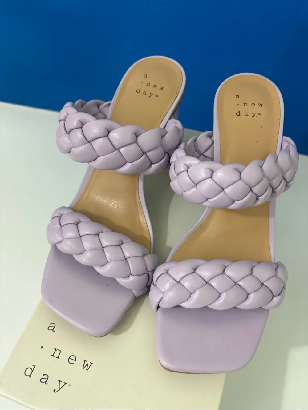 a new day Lilac Braided Double-Strap Slide Heels